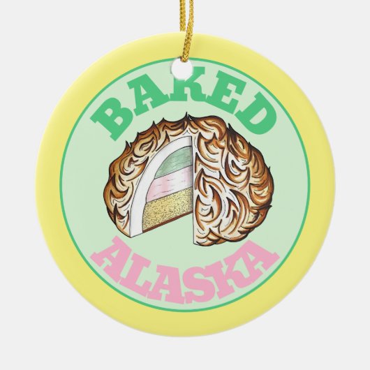 Bombeアカ焼いたラスカアイスクリームケーキデザートフード セラミックオーナメント (正面)