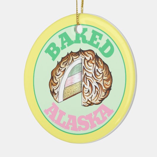 Bombeアカ焼いたラスカアイスクリームケーキデザートフード セラミックオーナメント (左)