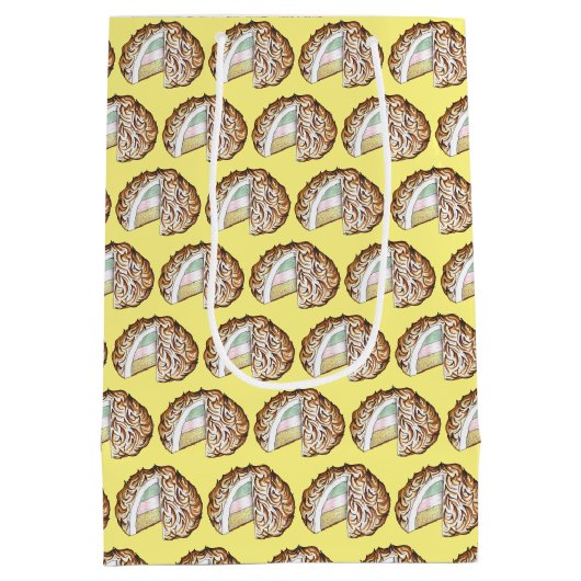 Bombeアカ焼いたラスカアイスクリームケーキデザートフード ミディアムペーパーバッグ (裏面)