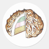 Bombeアカ焼いたラスカアイスクリームケーキデザートフード ラウンドシール (正面)