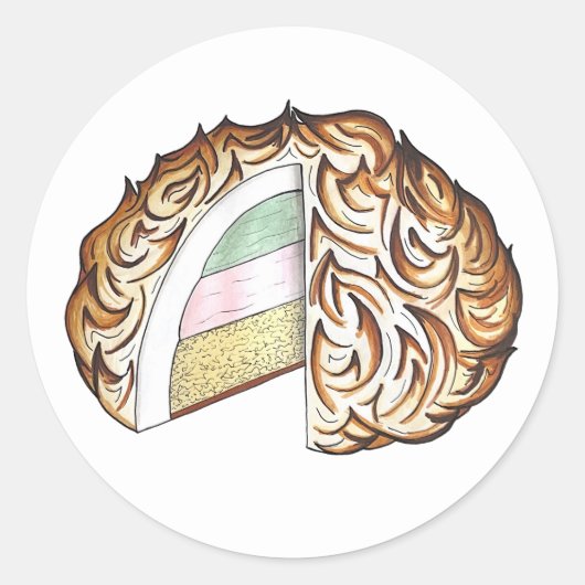 Bombeアカ焼いたラスカアイスクリームケーキデザートフード ラウンドシール (正面)