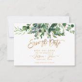 Bombino Elegant Lush Greenery Gum Eucalyptus 招待状 (正面)