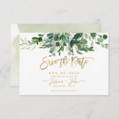 Bombino Elegant Lush Greenery Gum Eucalyptus 招待状 (正面/裏面)