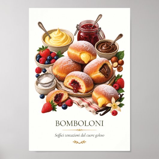 Bomboloni – Vintage Italian Dessert ポスター (正面)