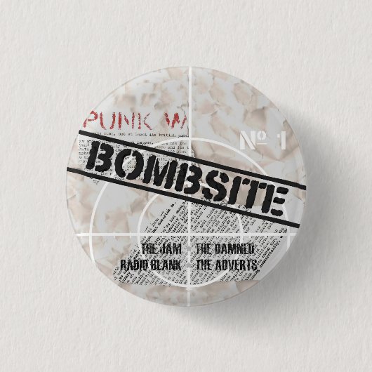 Bombsite Fanzine 1つのカバー 缶バッジ (正面)