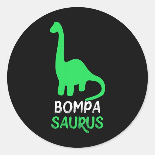 Bompa-saurus Funny Dino Dinosaur Bompasaurus  ラウンドシール (正面)