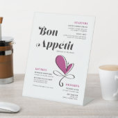 Bon Appetitの結婚ディナーメニュー 台座サイン (インサイチュ)