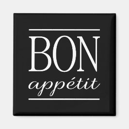 BON APPETIT キッチン タイポグラフィー 引用句 ブラック マグネット