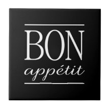 BON APPETIT ブラック＆ホワイト キッチンタイポグラフィー 引用