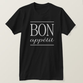 BON APPETIT ホワイトタイポグラフィクオートテキストプリント Tシャツ