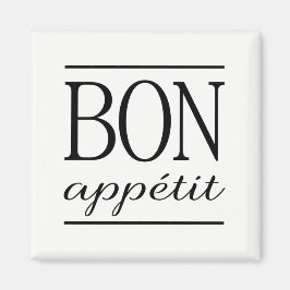 BON APPETIT 黒と白のタイポグラフィの引用 マグネット