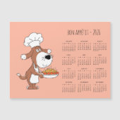 Bon Appétit Cartoon Chef Cook Dog Calendar 2026 (正面)