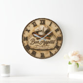 Bon Appétit French Country Chef Kitchen ラージ壁時計 (ホーム)