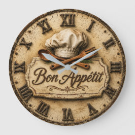 Bon Appétit French Country Chef Kitchen ラージ壁時計