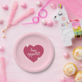 Bon Appetit Pink Galentines Day Party Paper Plate ペーパープレート (パーティー)