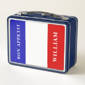 BON APPETT – フフランスのランス国旗のカスタム子供 メタルランチボックス (裏面)