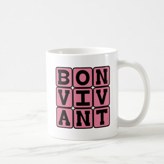 Bon Vivant、良い人生の肝臓 ラテン語フレーズ コーヒーマグカップ (右)