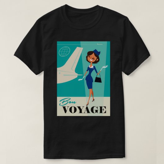 Bon Voyageポスター Tシャツ (デザイン正面)