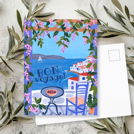 BON VOYAGE フラワーテラス ギリシャの島 ポストカード