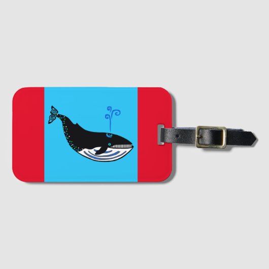 Bon Voyage - Blue WHALE -自然 – エコロジー ラゲッジタグ (正面横)