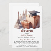 Bon Voyage Graduation - A カラフル Farewell to Suc 招待状 (正面/裏面)