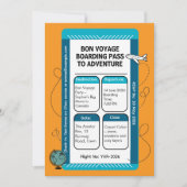 Bon Voyage travel party boarding pass 招待状 (正面)