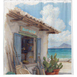 Bonaire fish shack シャワーカーテン