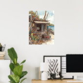 Bonaire fish shack ポスター (ホームオフィス)