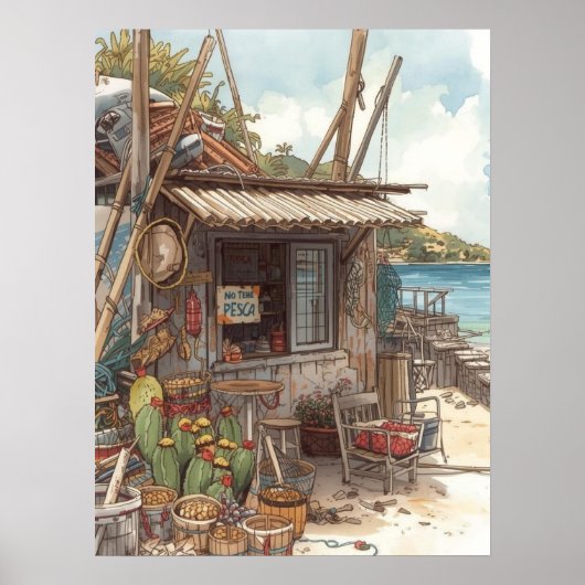 Bonaire fish shack ポスター (正面)