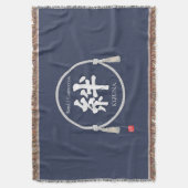 Bond / Connection – Japanese Kanji Throw Blanket スローブランケット (正面縦)