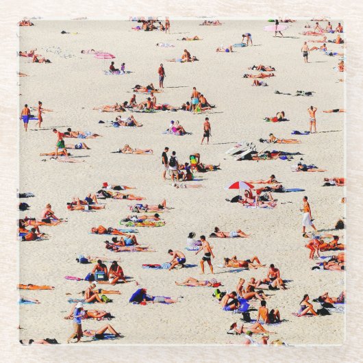 Bondiの水浴者、2016年の(写真) | SVPのイメージ ガラスコースター (正面)