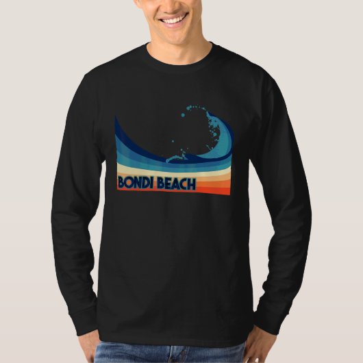 Bondi Beach Australia Retro Surf  Sailing & Fishin Tシャツ (正面)