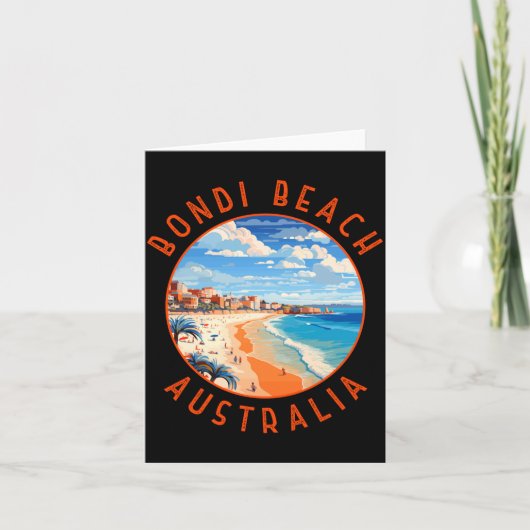 Bondi Beach Australia Travel Art Vintage  カード (正面)