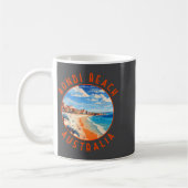 Bondi Beach Australia Travel Art Vintage  コーヒーマグカップ (左)