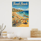Bondi Beach Australia - Vintage Travel Poster ポスター (キッチン)