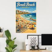 Bondi Beach Australia - Vintage Travel Poster ポスター (ホームオフィス)