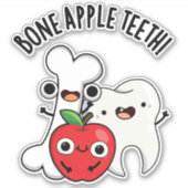 Bone Apple Teeth Funny Bona Appetit Pun  シール (正面)
