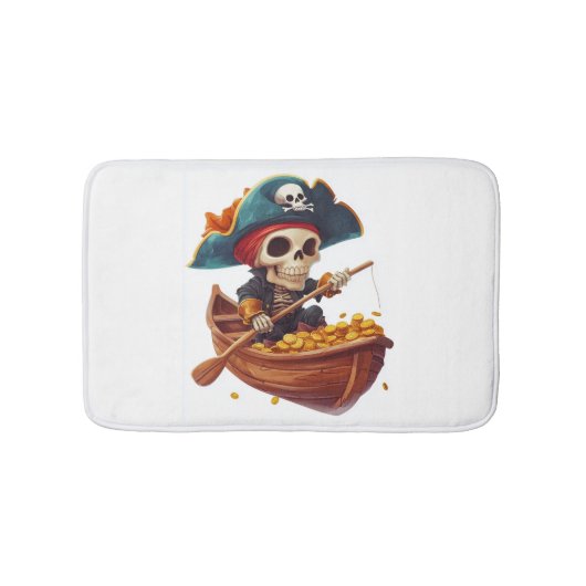 Bone Buccaneer � Funny Pirate Skull バスマット (正面)
