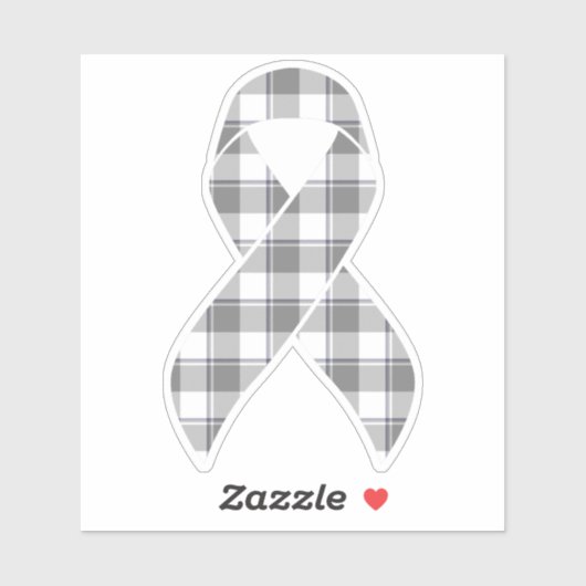 Bone Cancer Awareness Plaid Gray Ribbon シール (シート)
