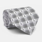 Bone Cancer Awareness Plaid Gray Ribbon ネクタイ (ロール)