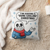 Bone Chilling Christmas Funny Skeleton Holiday Des クッション (ブランケット)