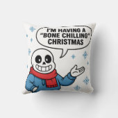 Bone Chilling Christmas Funny Skeleton Holiday Des クッション (裏面)