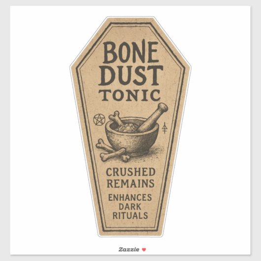 Bone Dust Tonic - ハロウィンの薬局ラベル シール (シート)