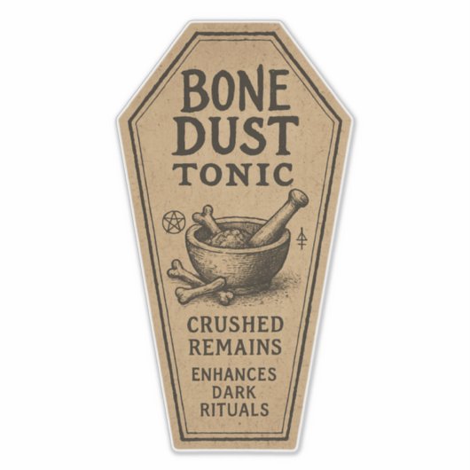Bone Dust Tonic - Halloween Apothecary Label シール (正面)