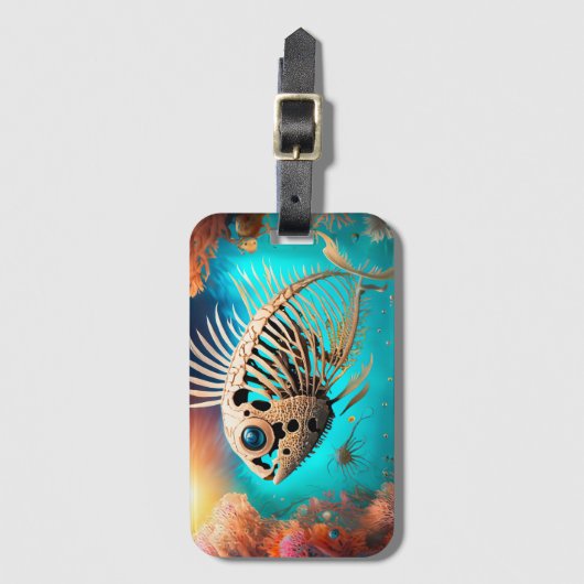 Bone Fish Swimming through the Coral ラゲッジタグ (正面縦)