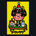 bone milk party ポスター<br><div class="desc">A fun Christmas party for the family to overcome calcium deficiency.
Our family drinks delicious milk every day to boost our calcium intake.
At Christmas,  we prepare special cookies and milk and hold a fun party.</div>