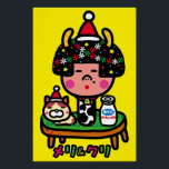 bone milk party ポスター<br><div class="desc">A fun Christmas party for the family to overcome calcium deficiency.
Our family drinks delicious milk every day to boost our calcium intake.
At Christmas, we prepare special cookies and milk and hold a fun party.</div>
