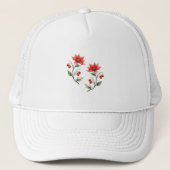 Boné motivo Natal verde e Flores Vermelhas キャップ (正面)