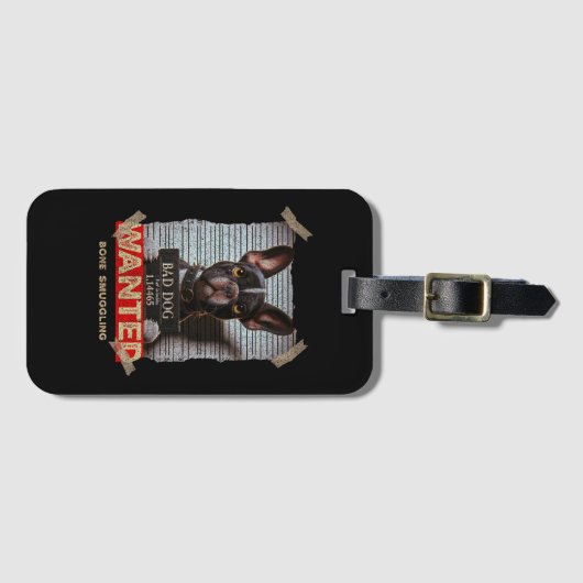 Bone Smuggling Bad Dog: The Boston Terrier's Mugsh ラゲッジタグ (正面横)