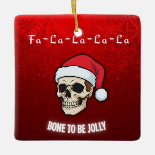 Bone to Be Jolly | ドクロで飾ろう セラミックオーナメント (正面)